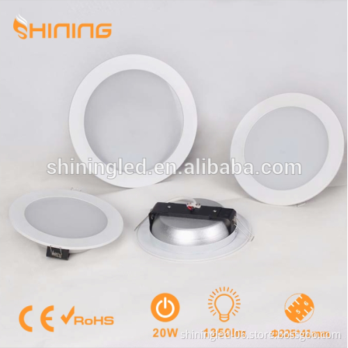 thin aluminium round frame recessed led panel light